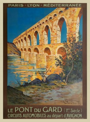 Le pont du Gard original vintage poster